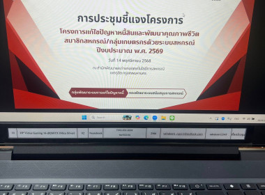 ประชุมชี้แจงโครงการแก้ไขปัญหาหนี้สินและพัฒนาคุณภาพชีวิตสมาชิกสหกรณ์/กลุ่มเกษตรกรด้วยระบบสหกรณ์ ปีงบประมาณ พ.ศ. 2569 ... พารามิเตอร์รูปภาพ 4